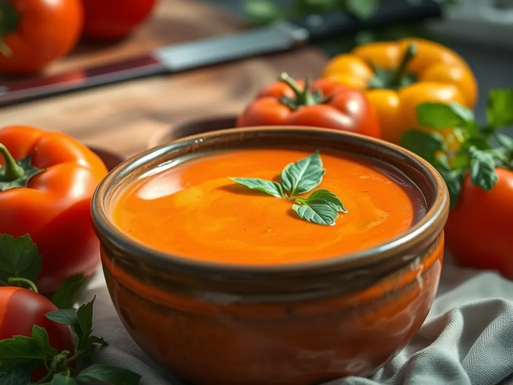 Przepis na aksamitny krem z pomidorów i papryki!