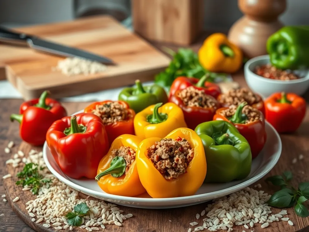 Szybki przepis na paprykę faszerowaną mięsem i ryżem