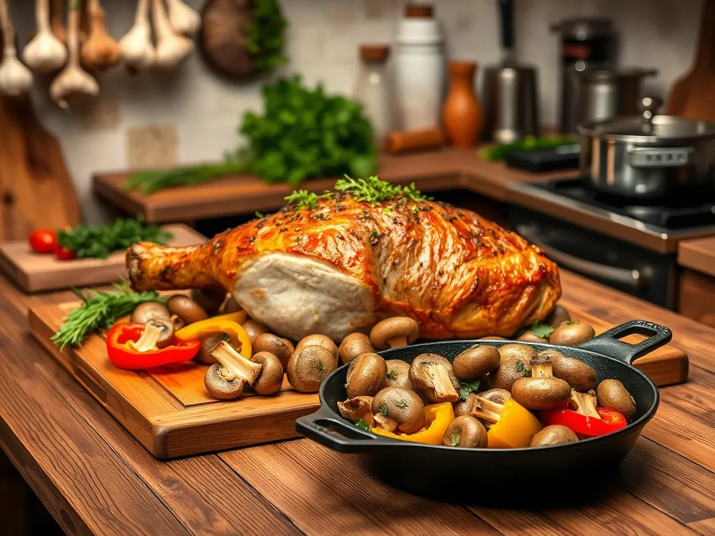 Przepis na karkówkę po cygańsku z pieczarkami i papryką