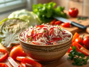 Domowa surówka z kapusty pekińskiej i papryki – przepis
