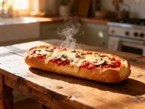 Talerz z pieczonymi i gotowanymi ziemniakami posypanymi świeżymi ziołami na drewnianym stole w przytulnej kuchni.